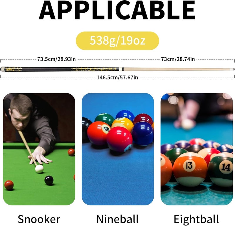 LOTKEY Pool Cue Sticks for Adults,Super Straightened Up 58'' 18 19 20 21 oz Billiard Cues Stick Canadian Maple Tacos De Billar Profesional Set of 4/3/2/1 House Bar Pool Que Table Beginner Pool Queue for Sale - Image 2